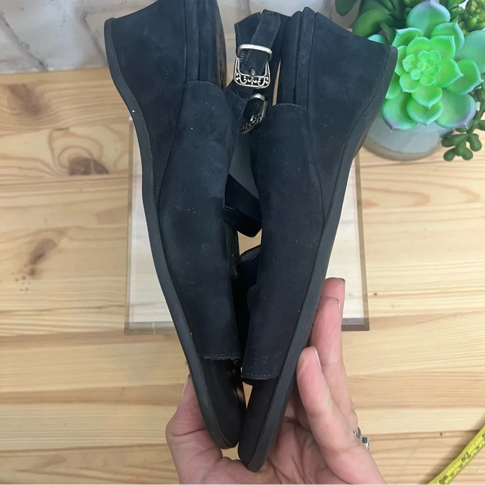 Beautifeel Black Nubuck comfort wedge sandals - Picture 9 of 10